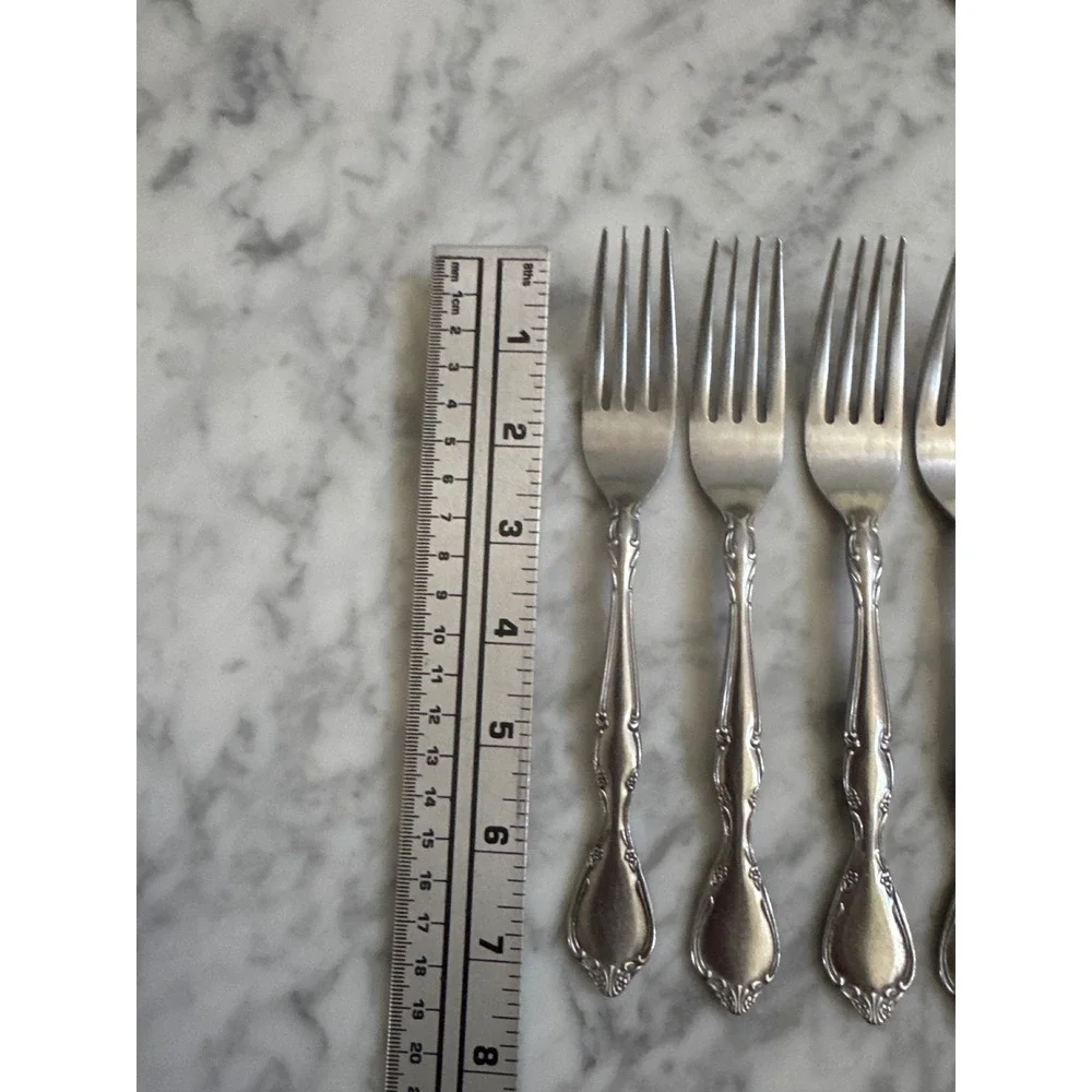 Towle Winter Rose Stainless Dinner Forks Set of 6 Supreme Cutlery Japan 7.5in